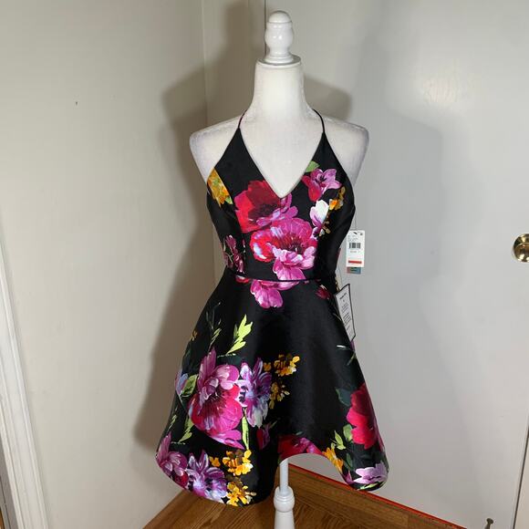 BCX Juniors' Asymmetrical Fit & Flare Dress Size 1 (NWT) - Picture 3 of 14